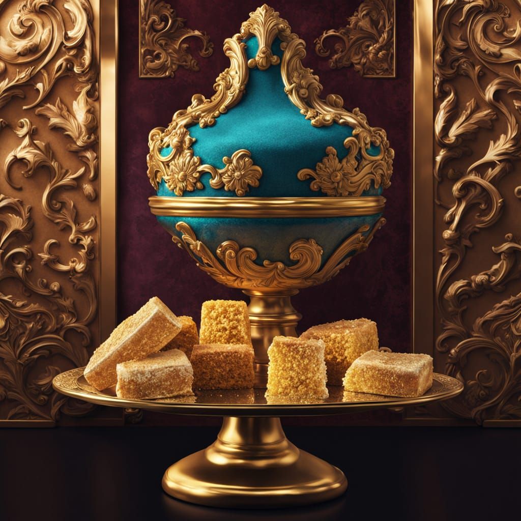 Vibrant Oil Painting of Exquisite Dubai Chocolate