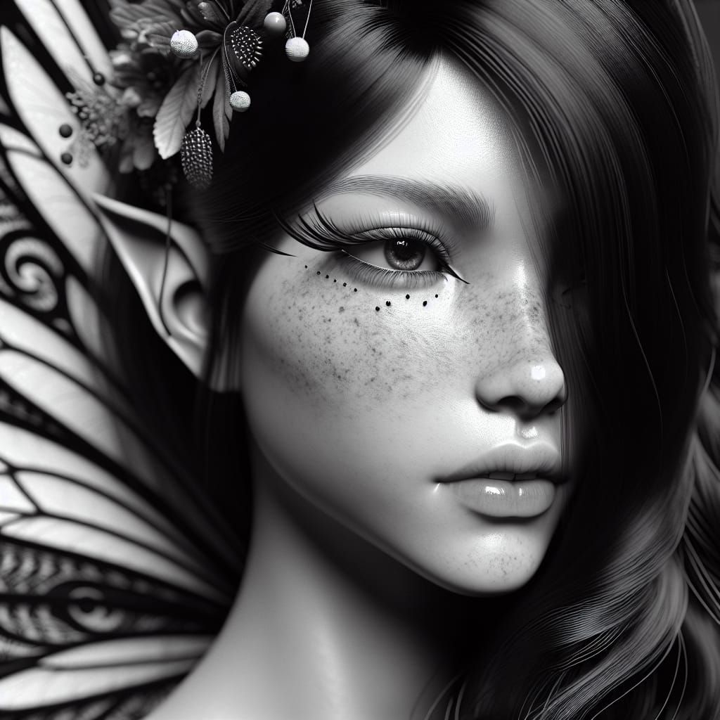 Hyperrealistic Portrait of a Native American Fairy