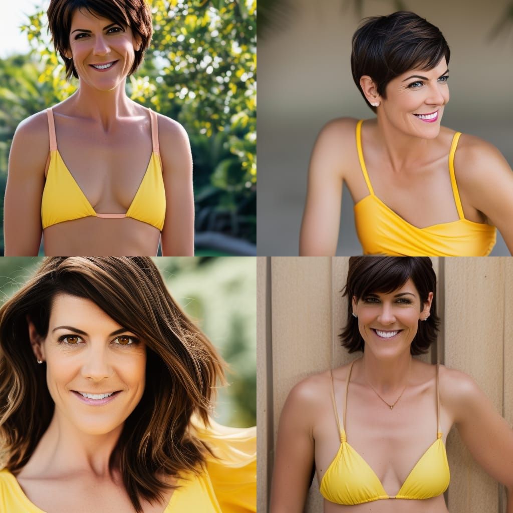 Zoe Mclellan in Yellow Swimsuit: Professional Photography
