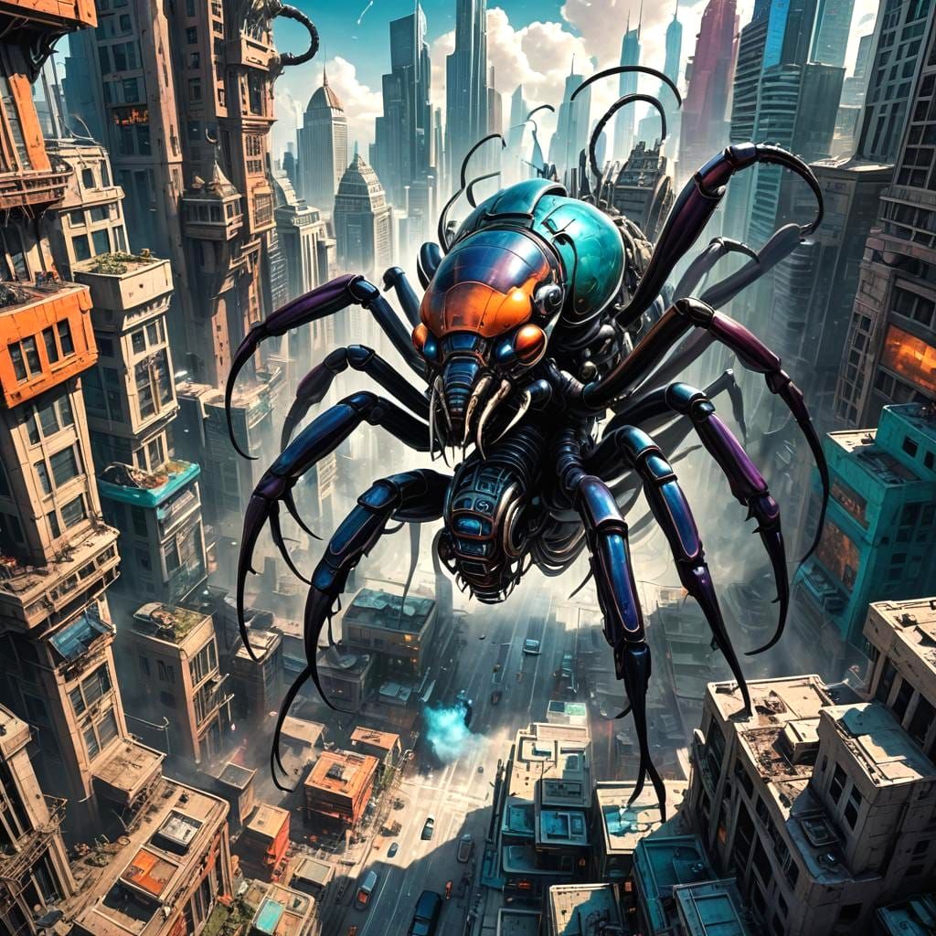 Gigantic Ant Rampages Through City: Fantasy Concept Art