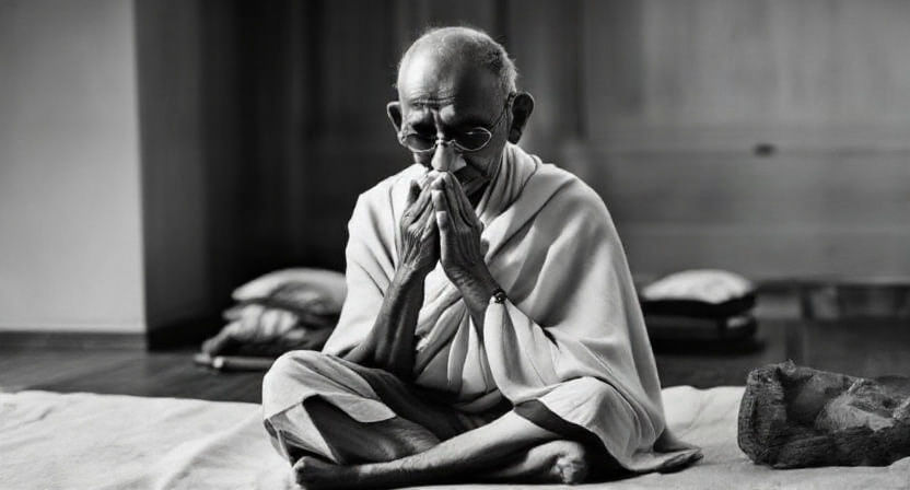 GANDHI PRAYING