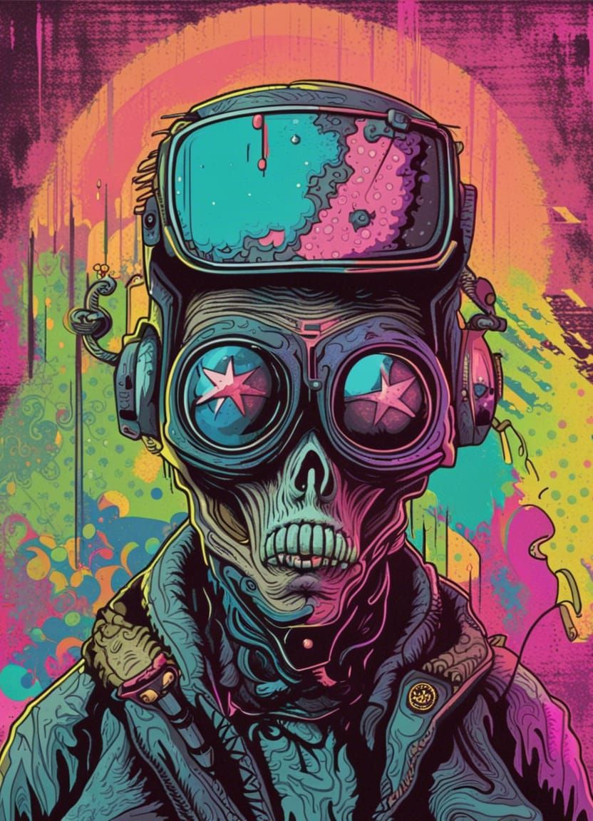 Urban Alien Pop Art in Earth Tones