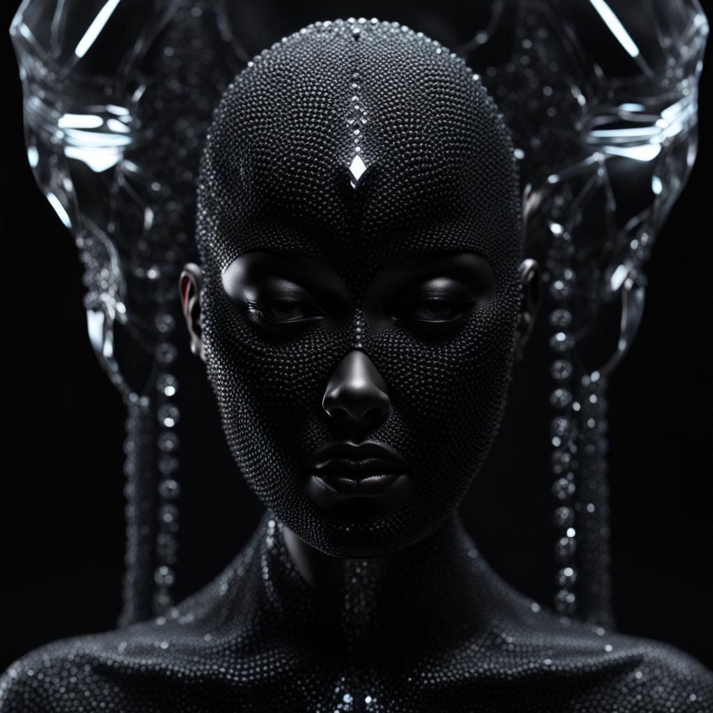 Crystalline Woman: A Macabre 3D Render