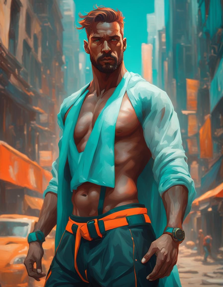 Hyperdetailed Rendering of a Man in Jockstrap