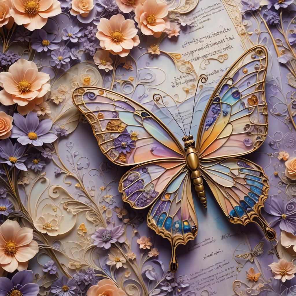 Surreal Butterfly Dreamscape in Dali Style