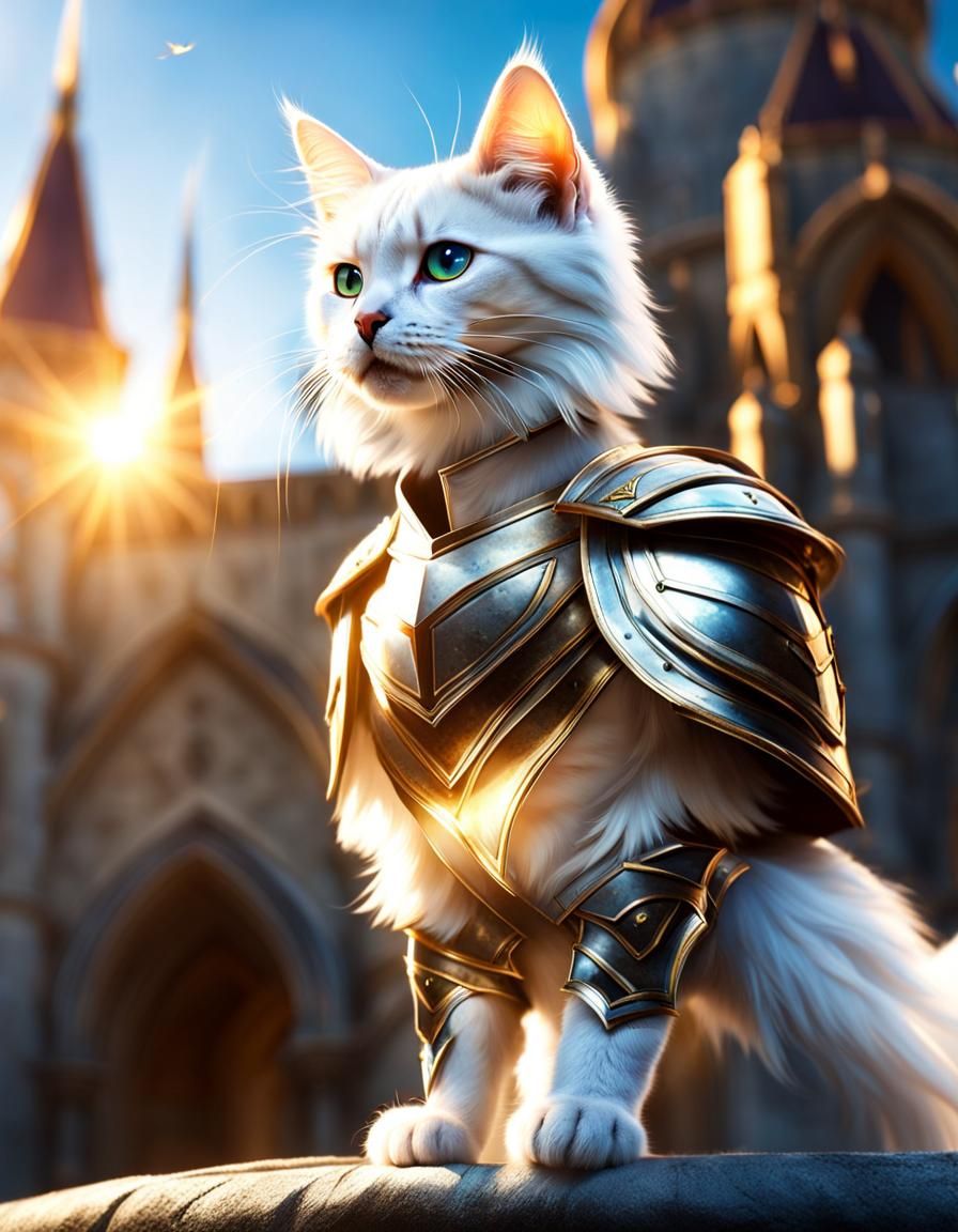 Silver Knight Cat Protector of the realm - nya