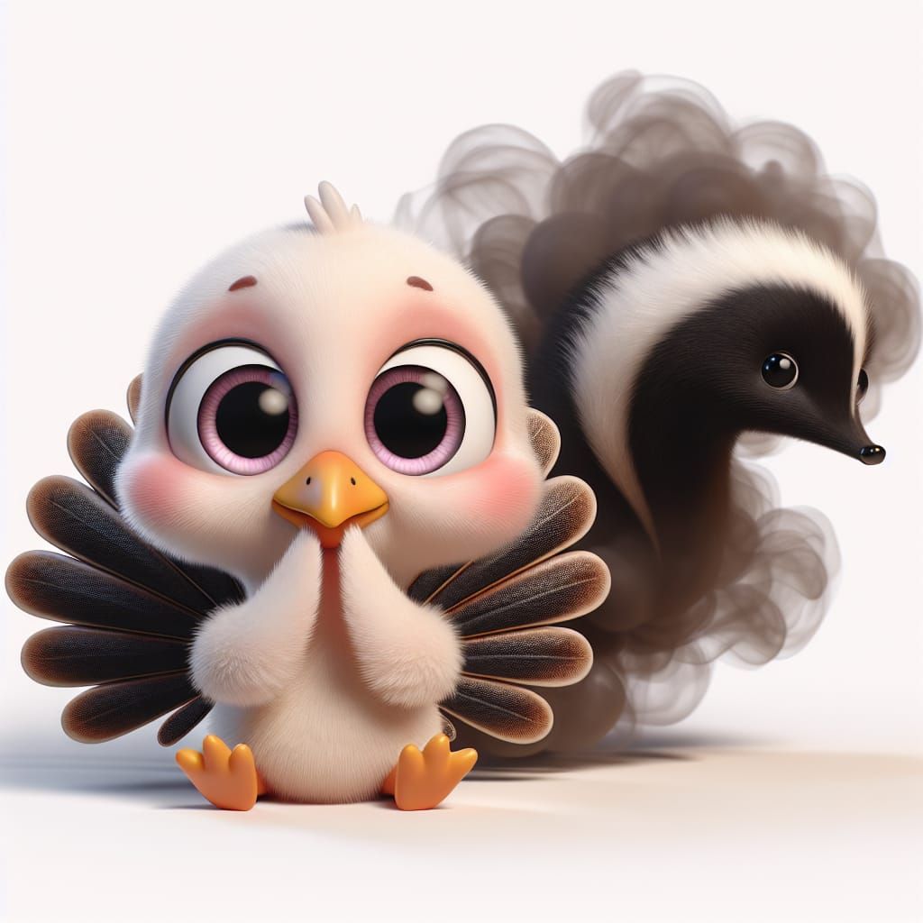 Adorable Turkey Creates Mischievous Skunk Mist