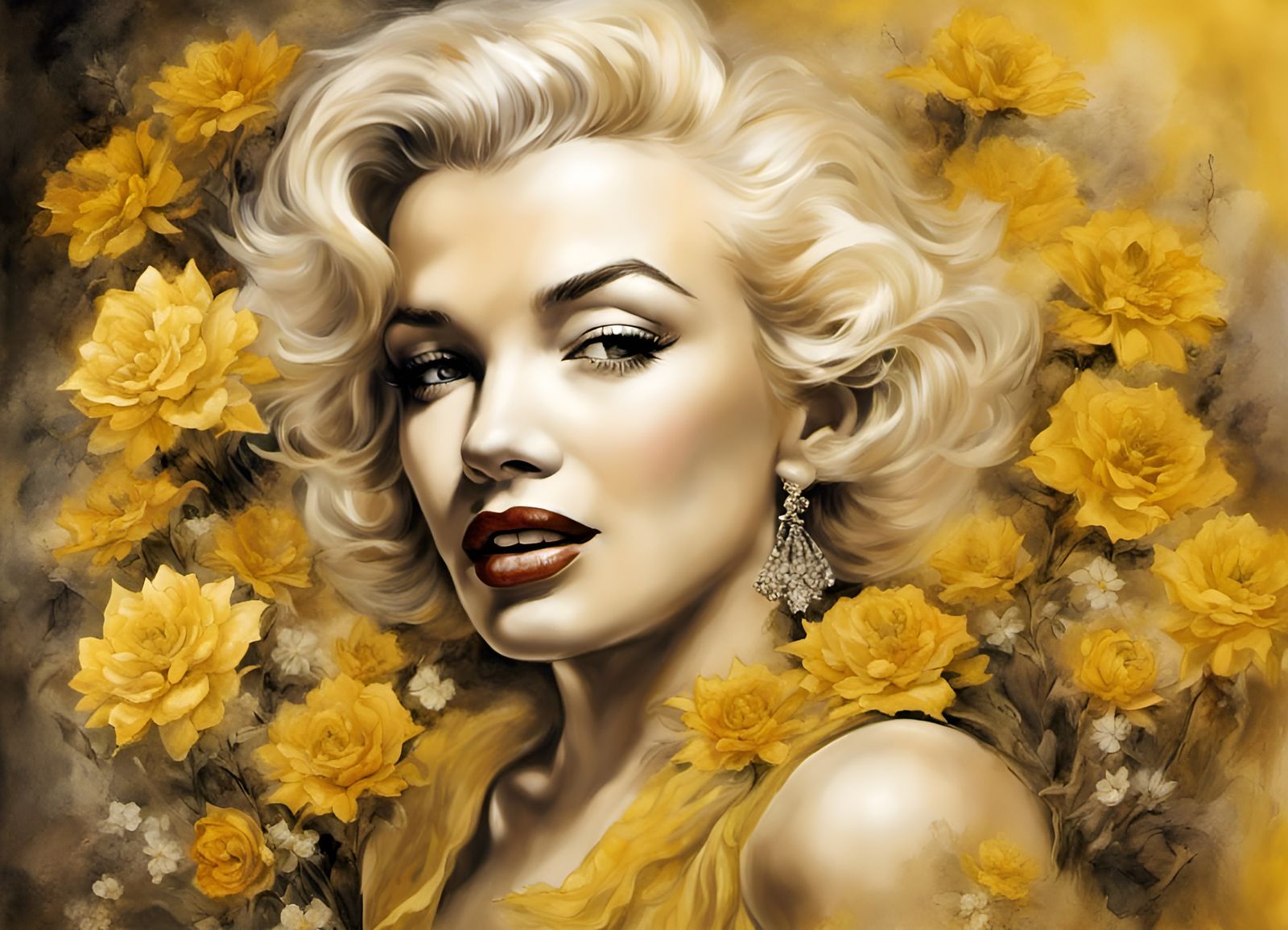 Marilyn Monroe Portrait in Luis Royo Style