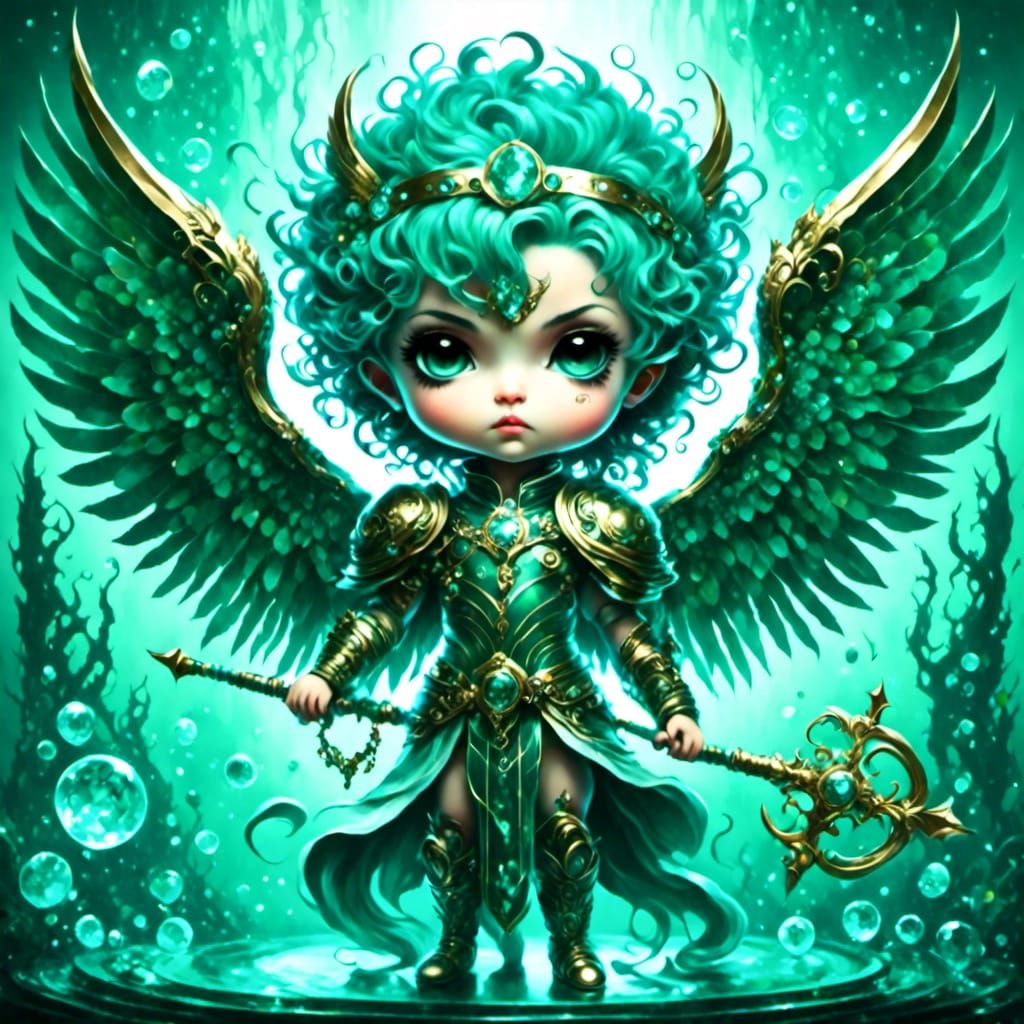 Chibi Manifestation Angel in Cartoon Style