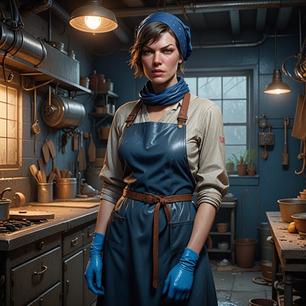 Young Milla Jovovich as a Weary Charwoman