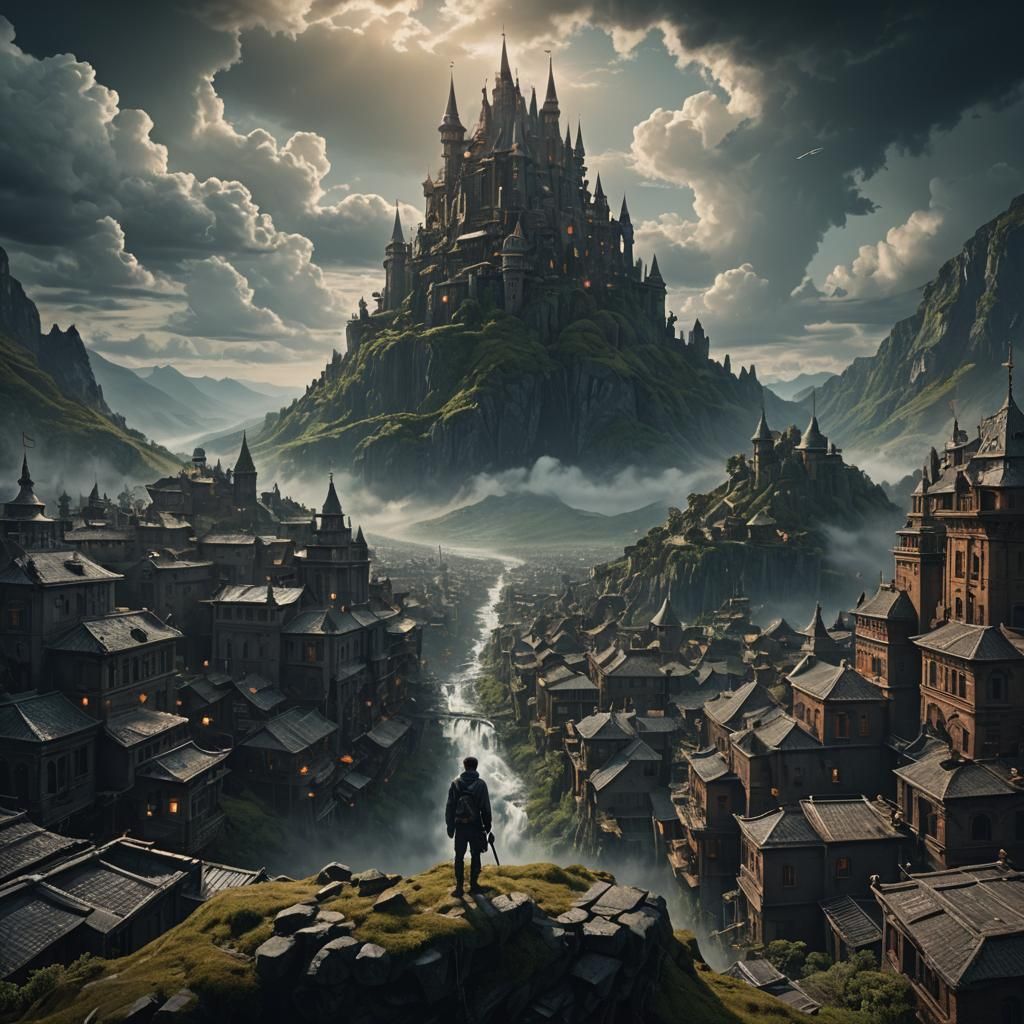 Lonely Figure in Dramatic Digital Matte Painting