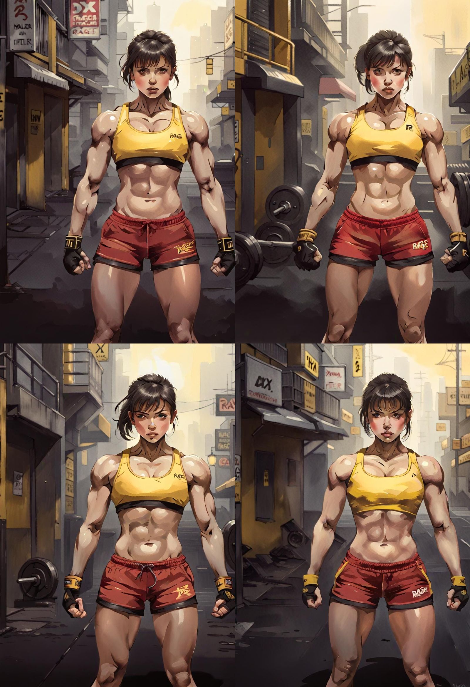 Anime Bodybuilder as Streets of Rage Character