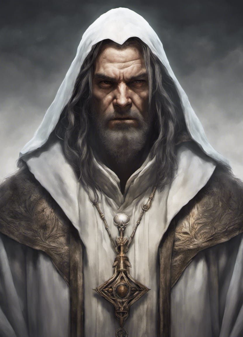 Medieval Cleric Portrait: Detailed Fantasy Concept Art