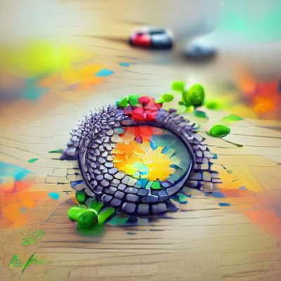 Colorful Circular Mandala Art in Digital Illustration Style