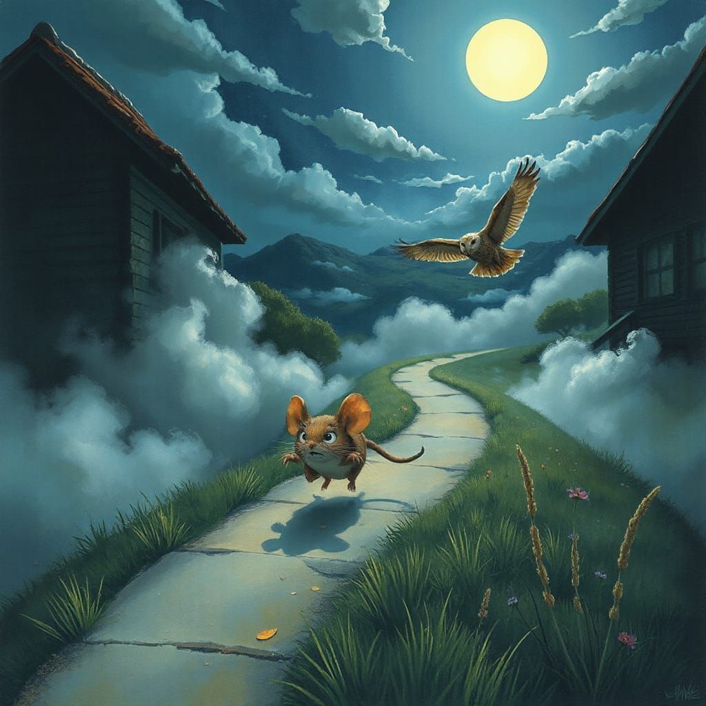 Mouse's Escape: A Whimsical Watercolor Adventure