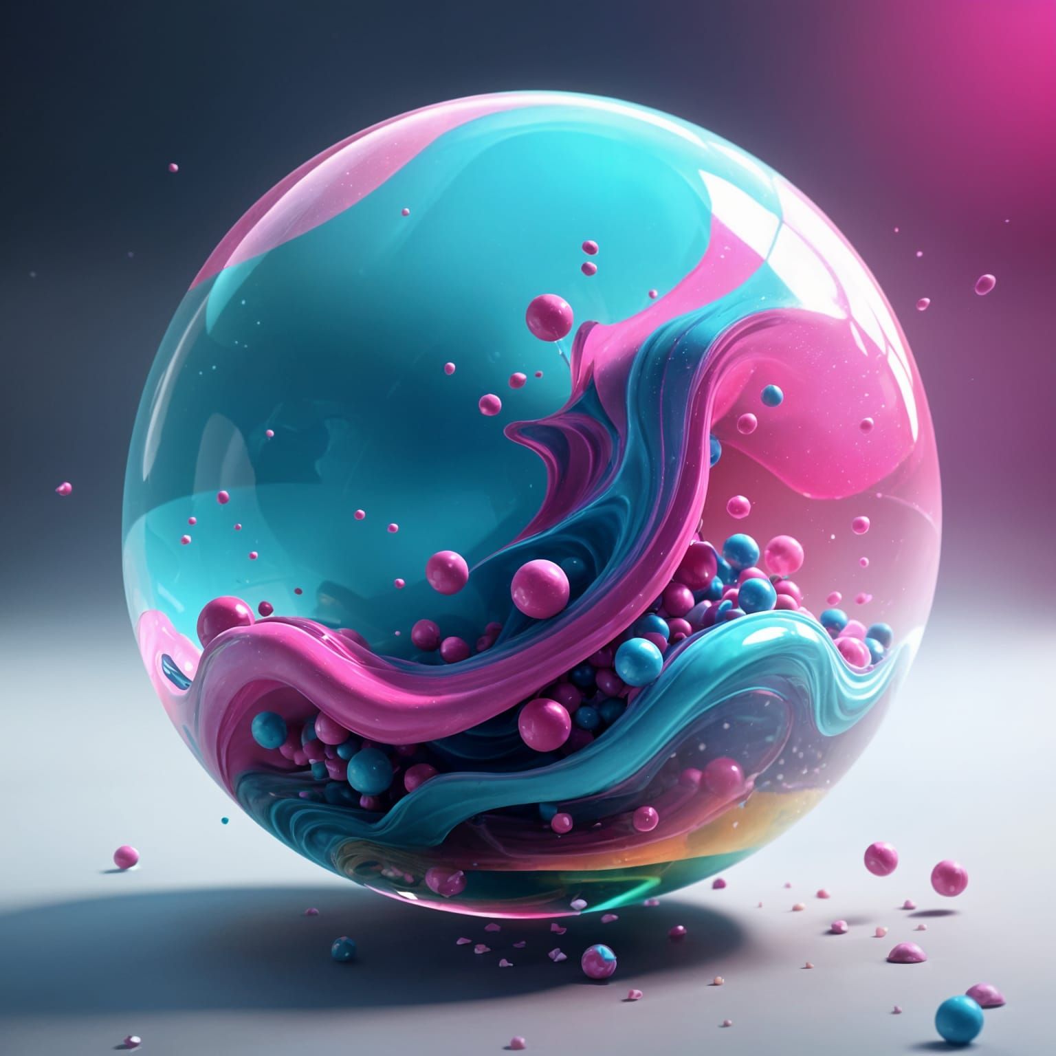 Vibrant Fantasycore Art Piece in Colorful Minimalist Style