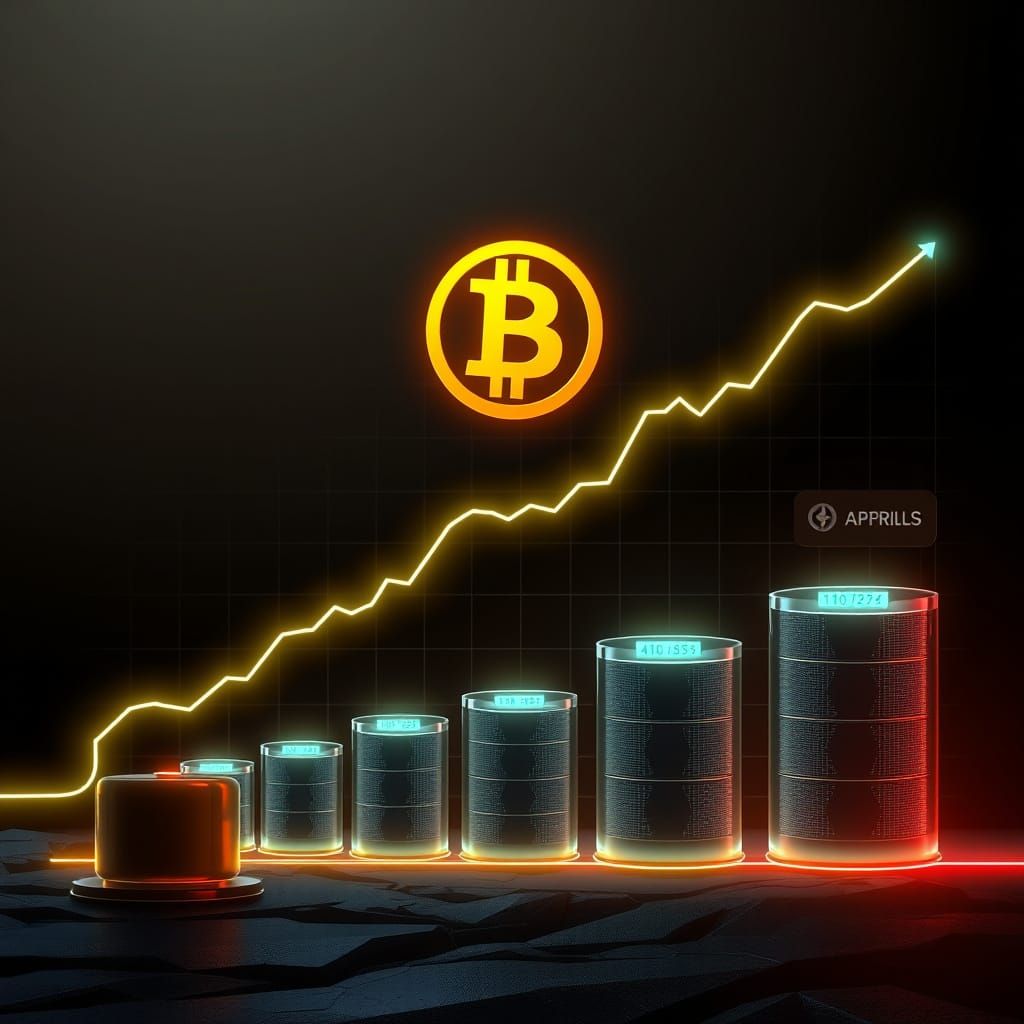 Futuristic Comparison Chart of Bitcoin and Oil Prices