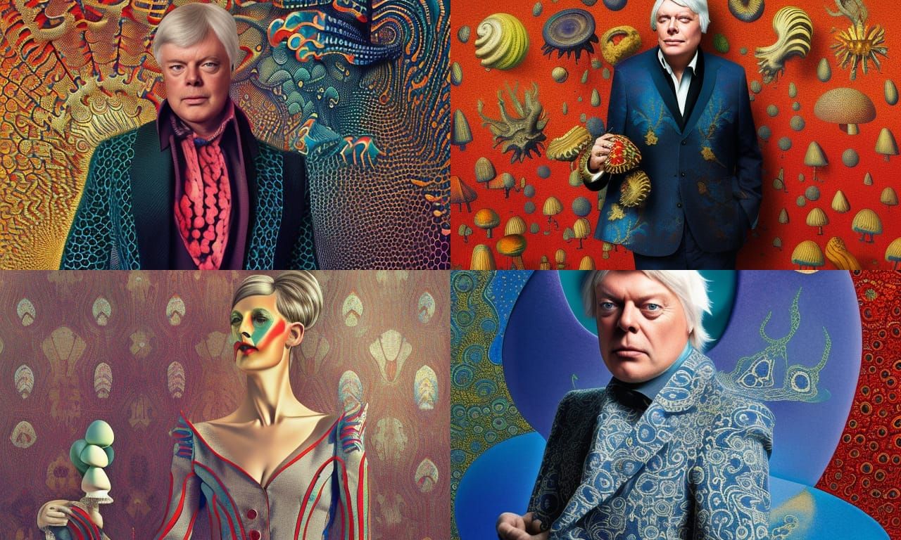 David Icke and Hallucination Mushroom: Surreal Art