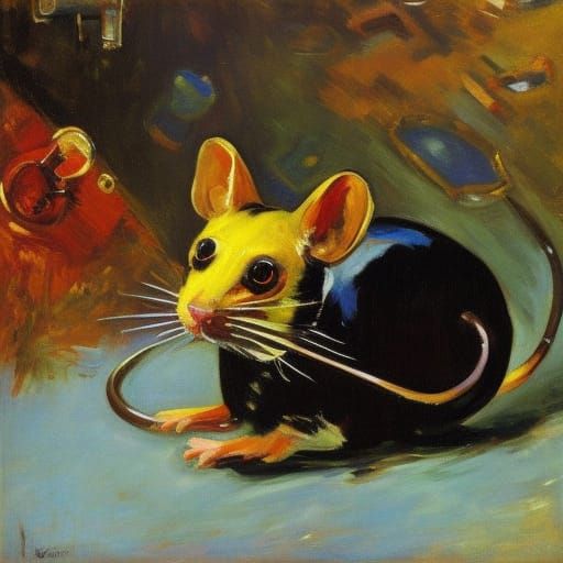 Robotized Rat in Clockpunk Dystopia: Folk Art Style