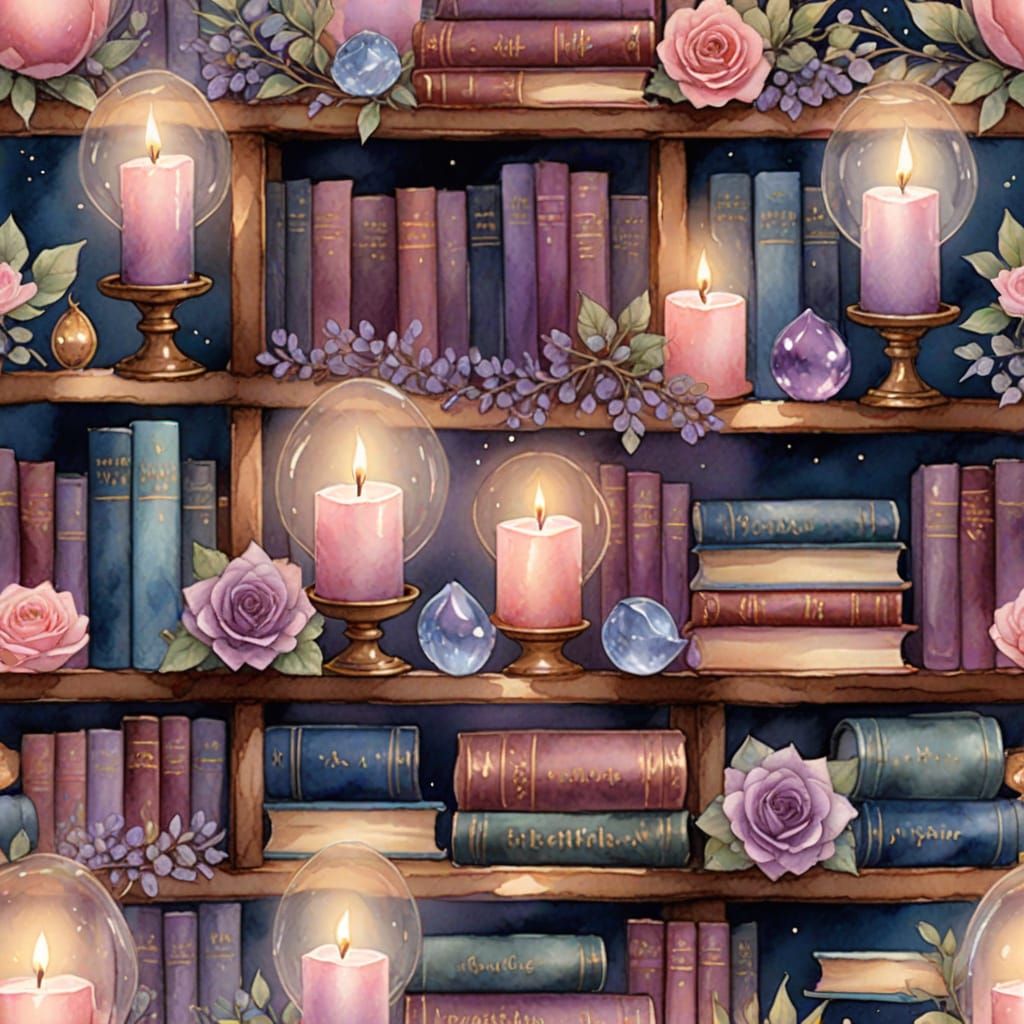 Whimsical Bohemian Bookshelf in Rose Gold and Pastel Hues