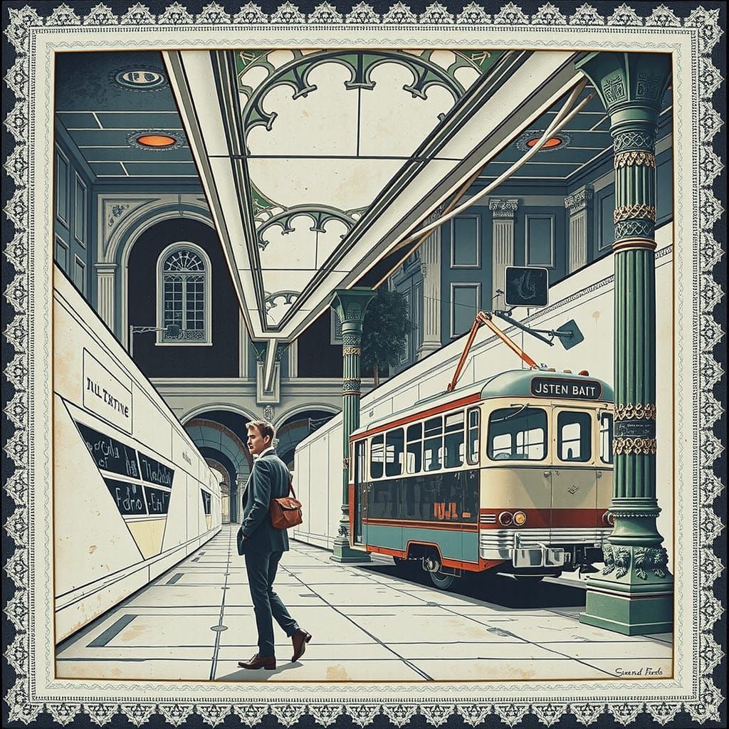 Art Deco Fractured Past in Glitch and Op Art