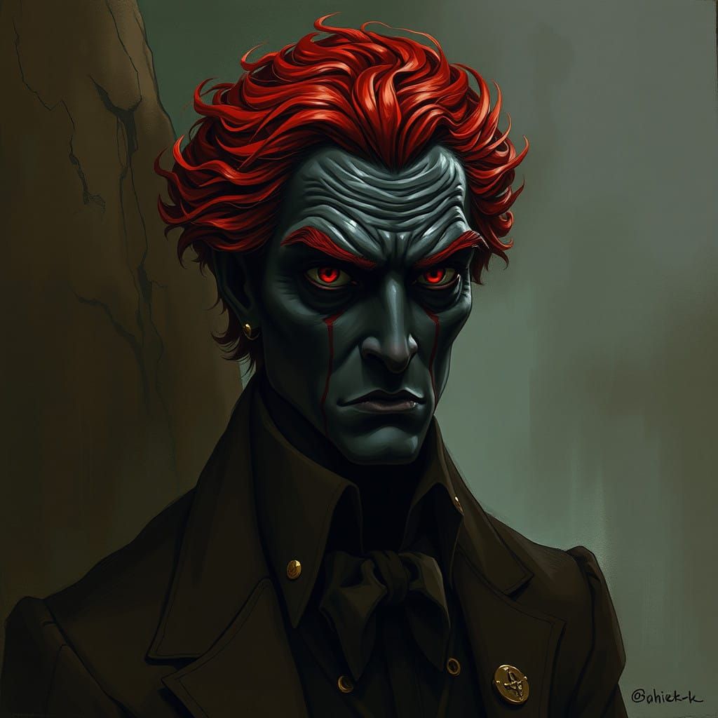 This dishonest gentleman has round eyes the color of charcoa...