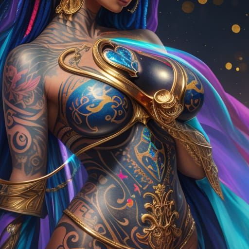 Surreal Woman with Hourglass in Dreamlike Oil Painting