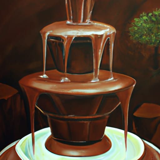 Chocolate Fountain as Oil Painting