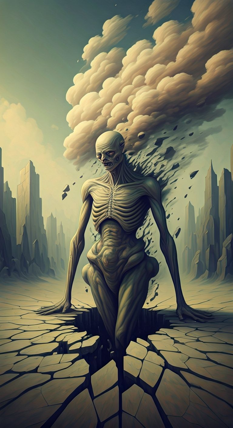 Surreal Grotesque Emergence in Pastel Colors