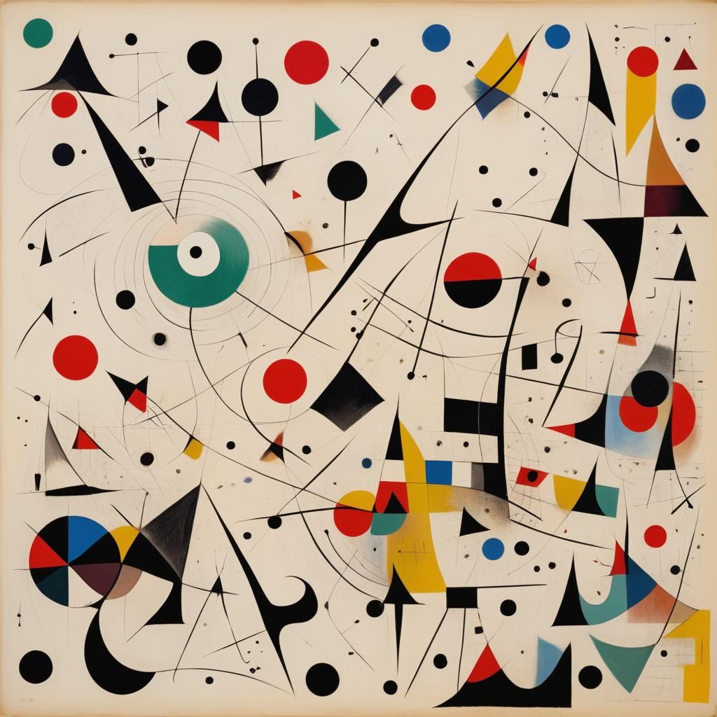 Surrealist Composition of Musical Shapes in Vibrant Colors