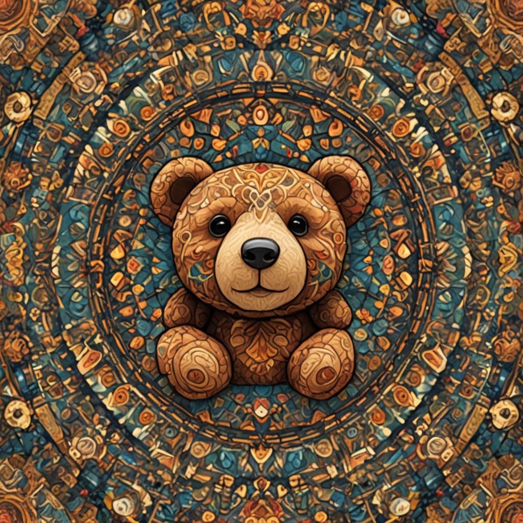 Kaleidoscopic Teddy Bear Abstract Image