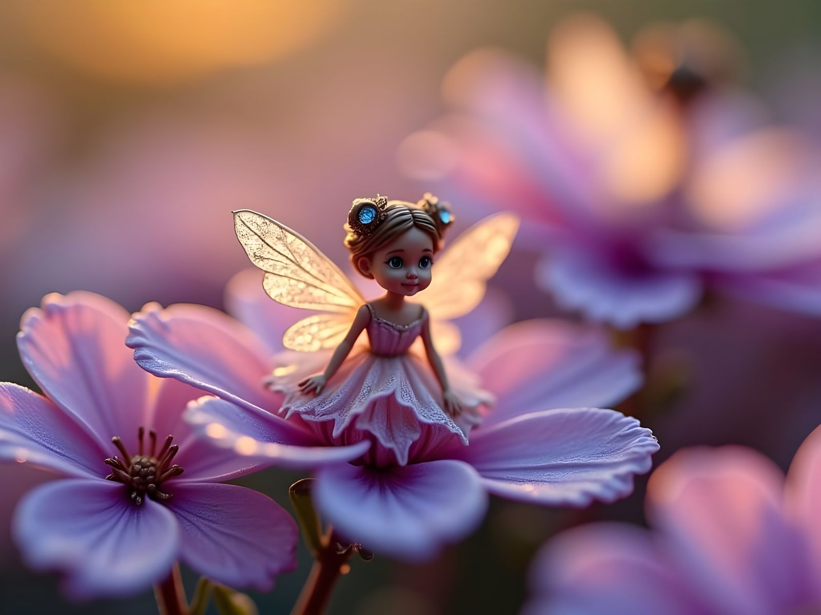 Delicate Fairy Amidst Whimsical Morning Bloom