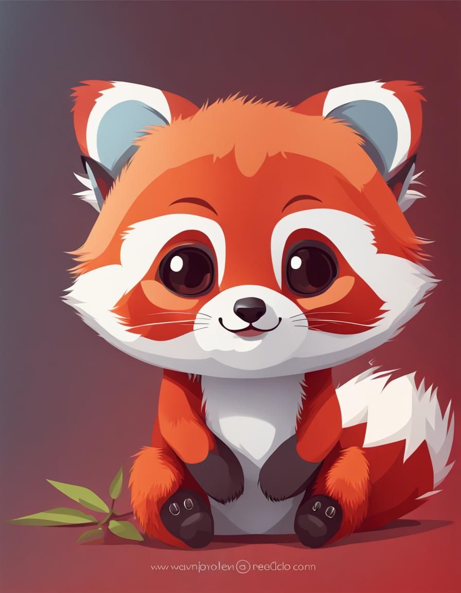 Cute Red Panda in Bamboo Forest