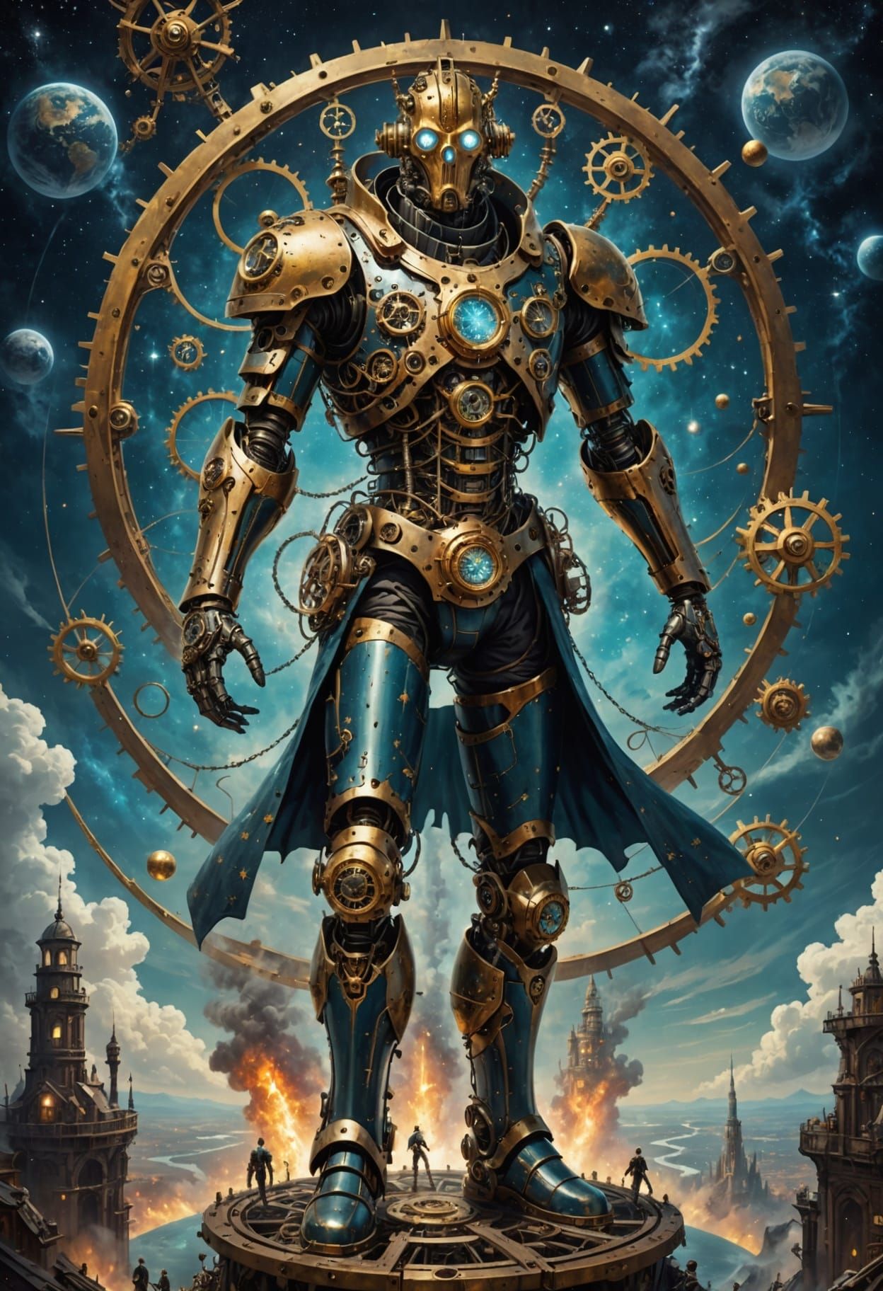 Epic Clockwork Titan Dominates the Cosmos