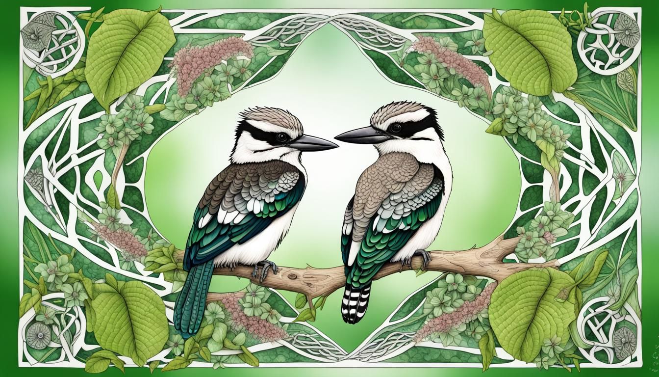 Australian Flora and Fauna with Quantum Zentangle Elements