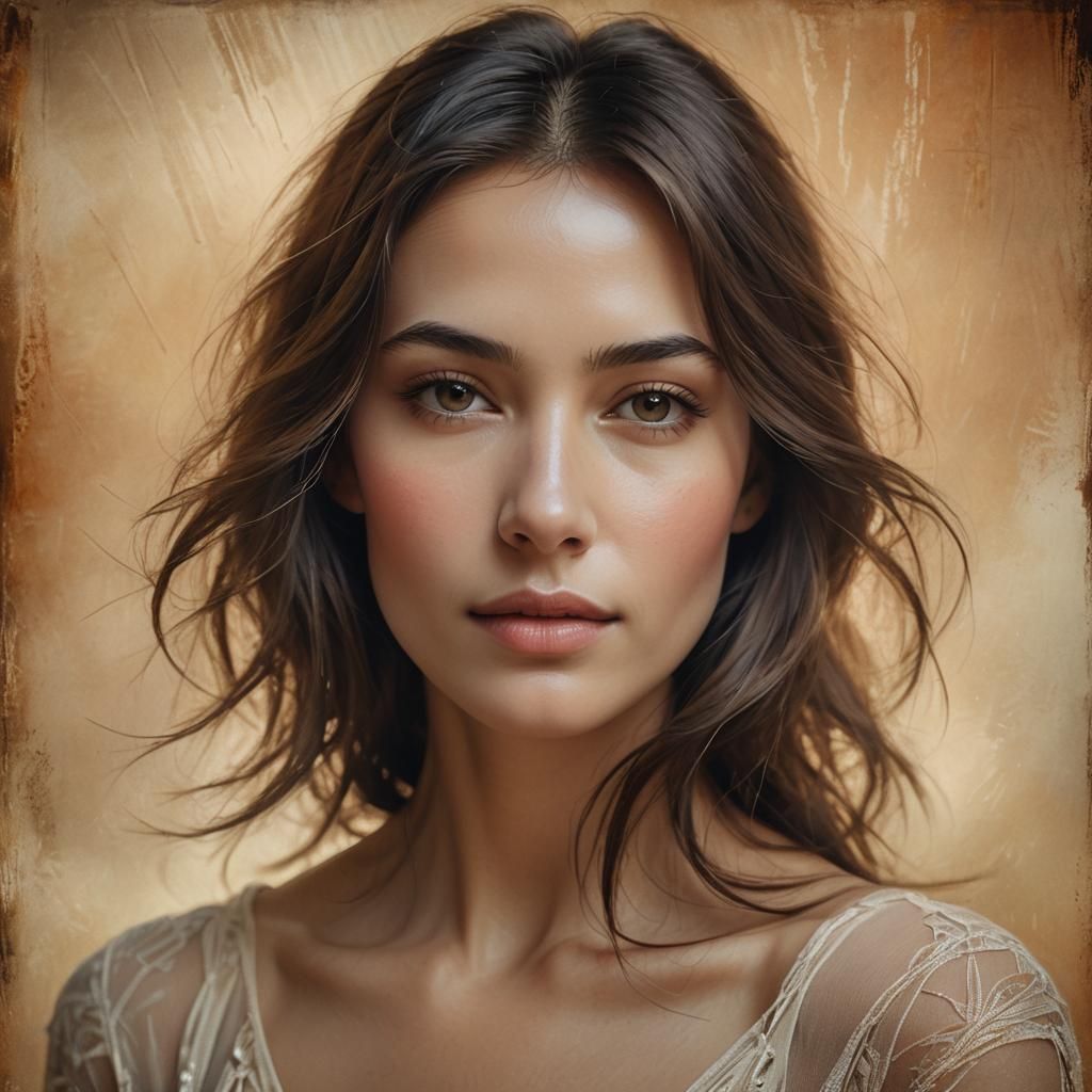 Ethereal Woman's Portrait in Digital Art Style