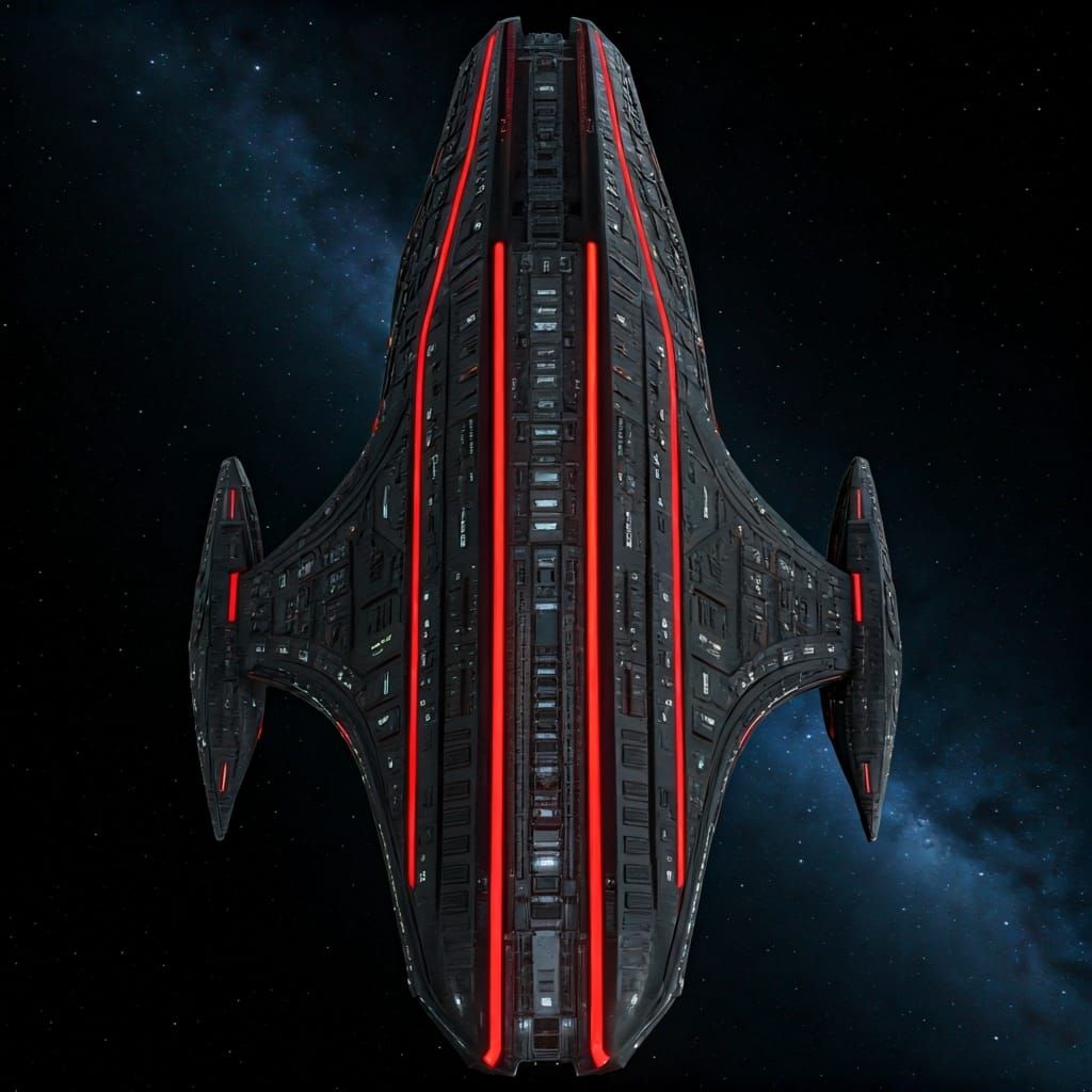 Futuristic Starship with Techno-Organic Design in 3D