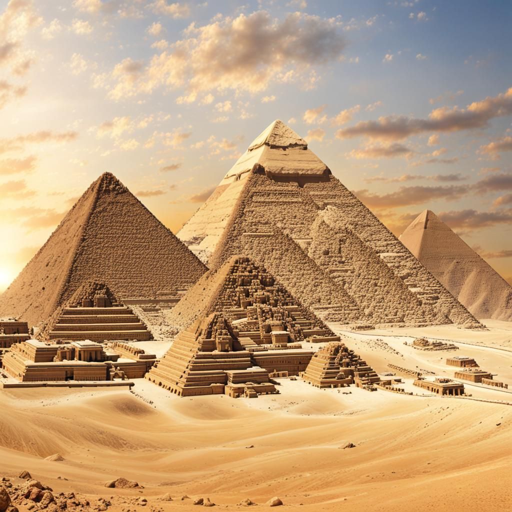 Majestic Egyptian Pyramids in Natural Daylight
