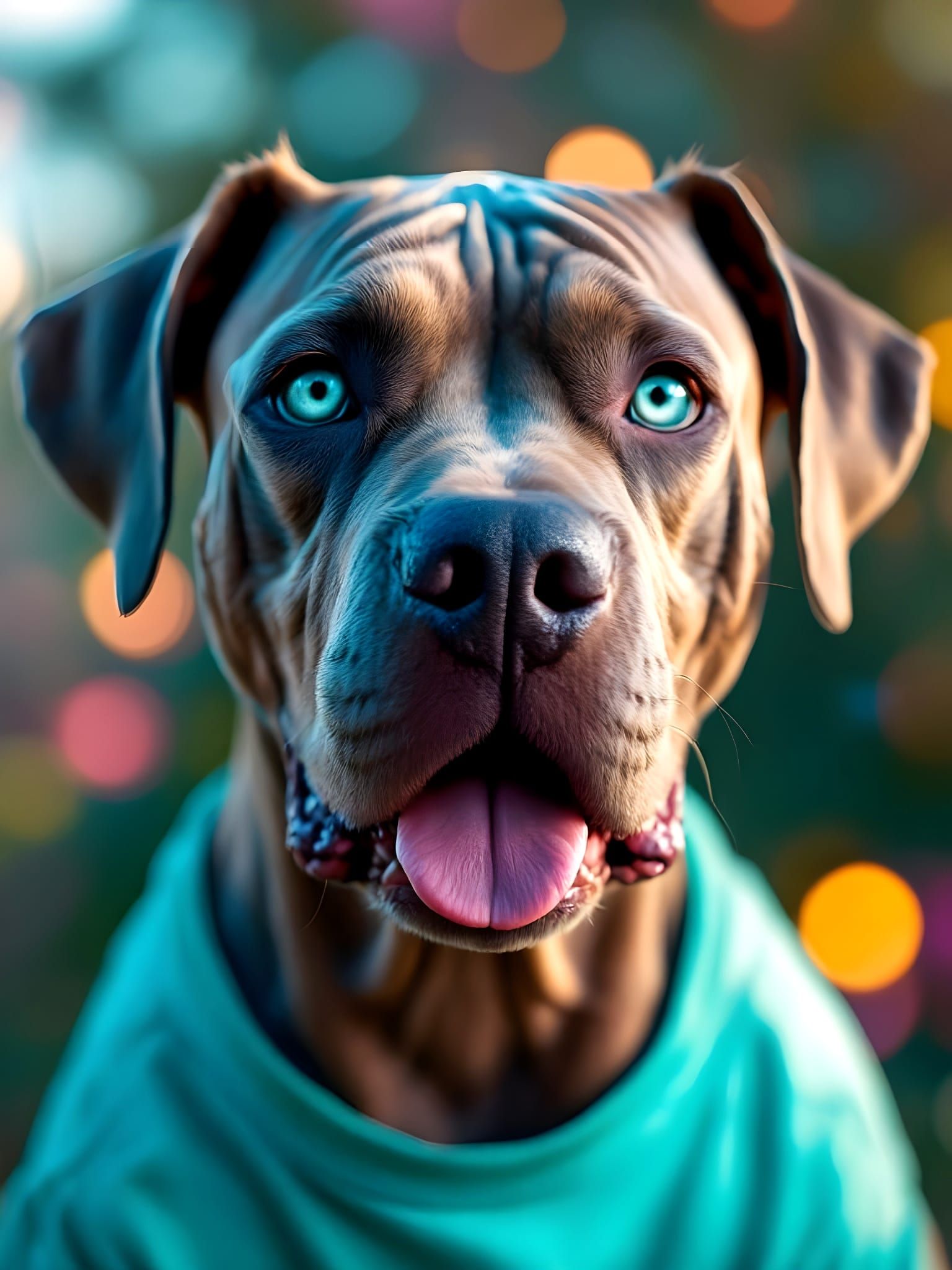 Hyperrealistic Portrait of a Dogue de Bordeaux Dog with Huma...