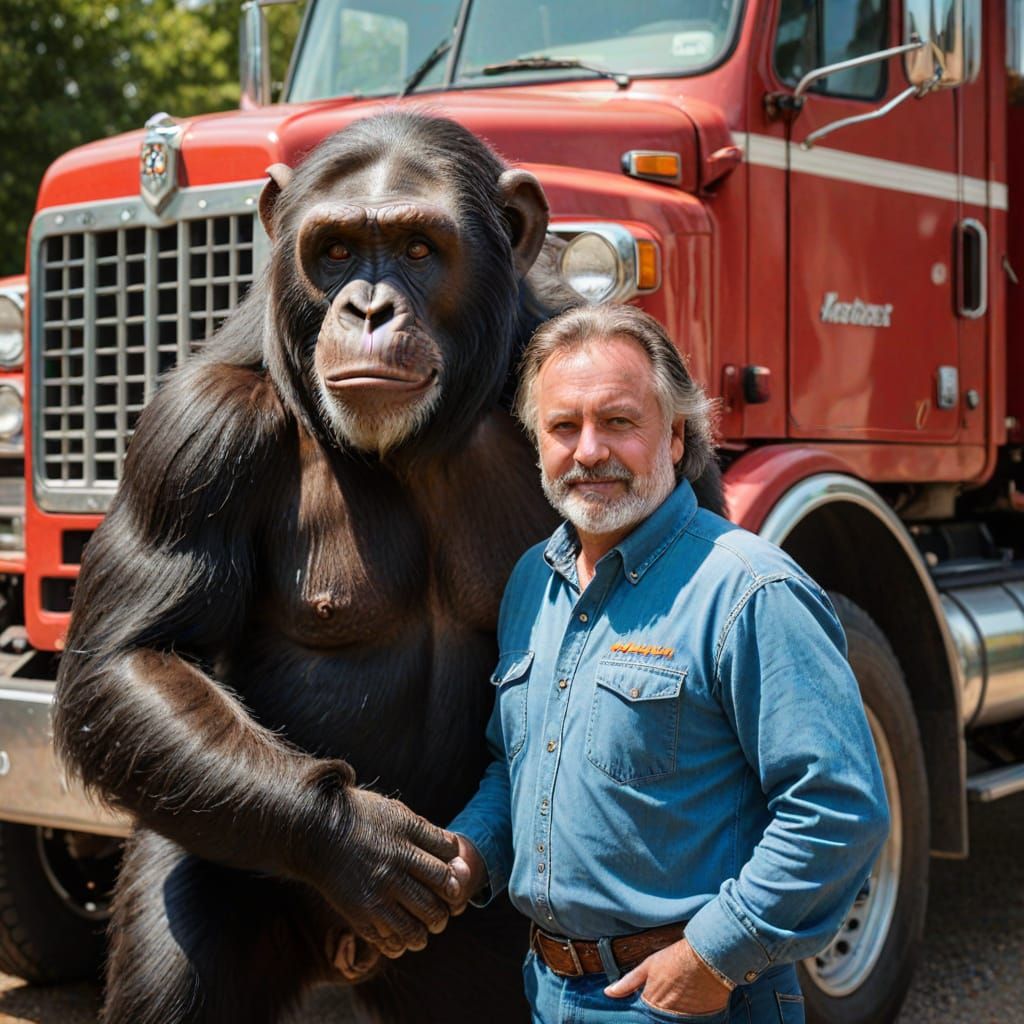 Retro Trucking Photo: B.J. McKay and Bear