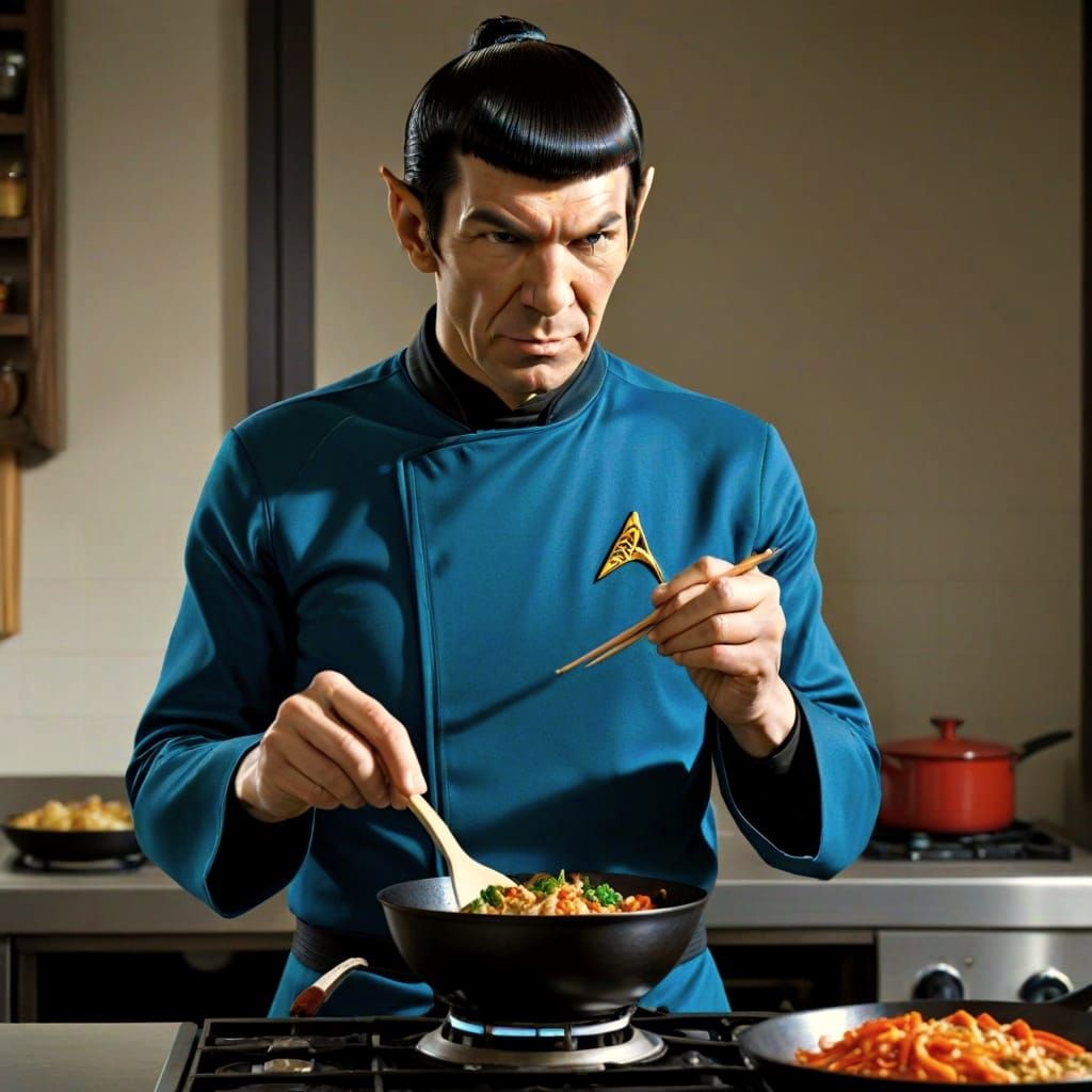 Beastie Boys Inspired Sci-Fi Scene with Wok and Mr. Spock Re...