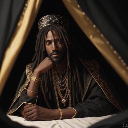 Black King Solomon Portrait in Natural Lighting
