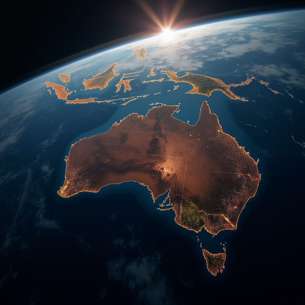 Australia from Space: A Hyperrealistic Cosmic View