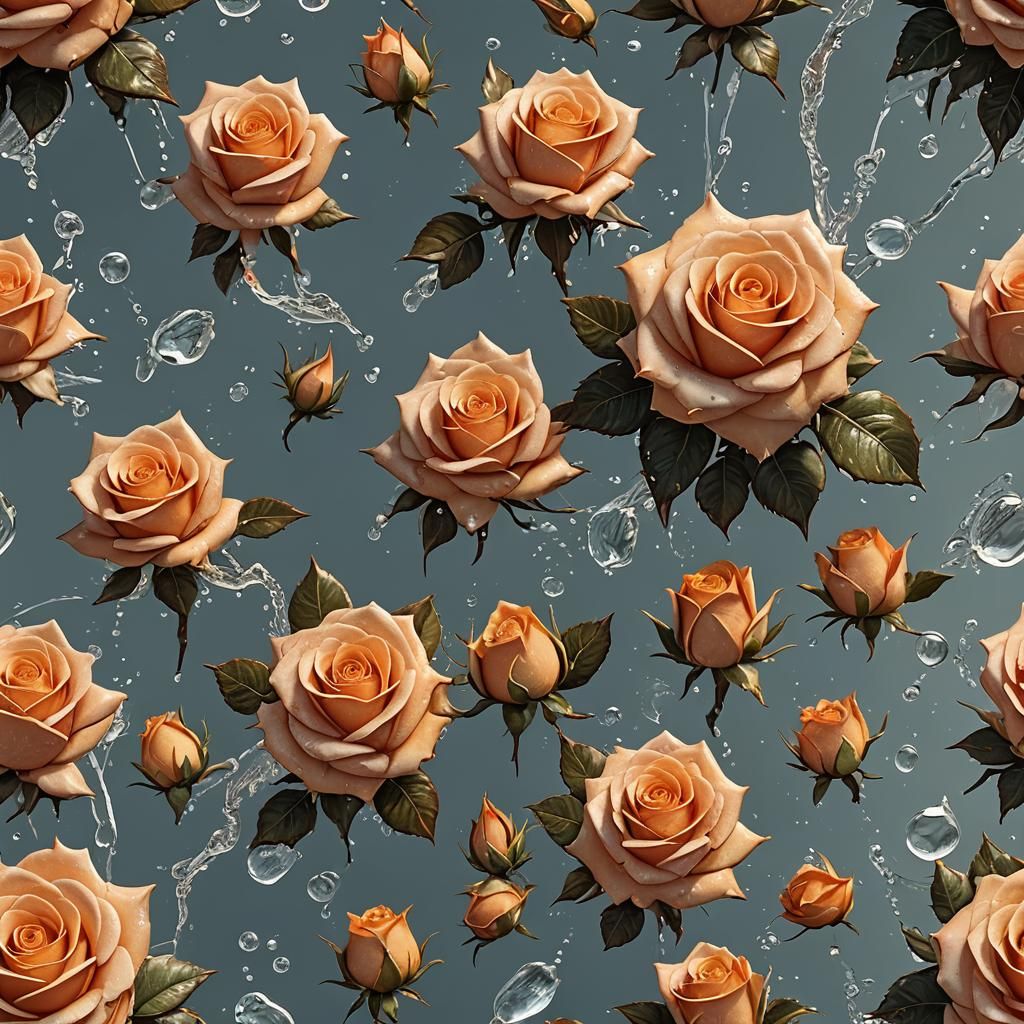 Orange Sugar Rose in Water: Matte Painting