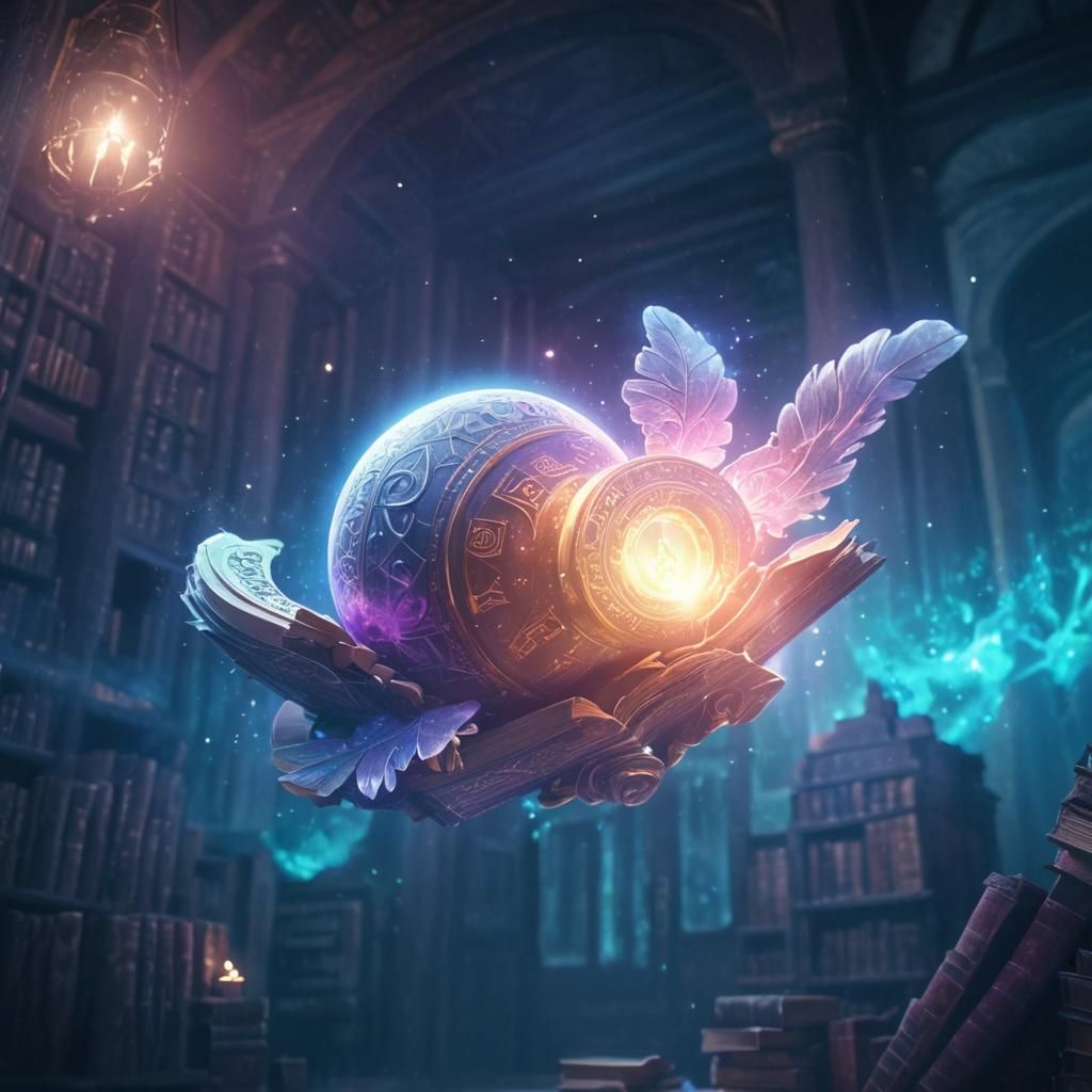 Mystical Library Revealed Through Ancient Runed Door