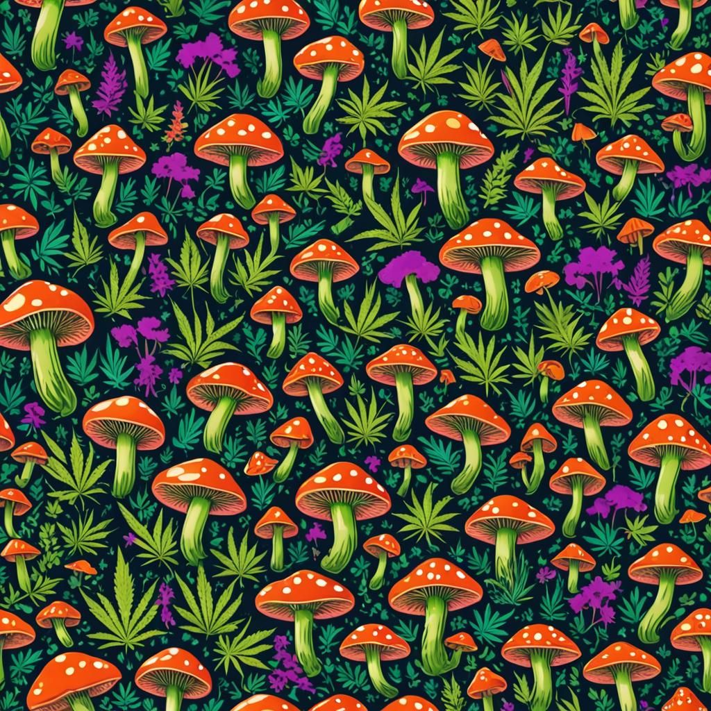 Psychedelic Cannabis Bag Still Life