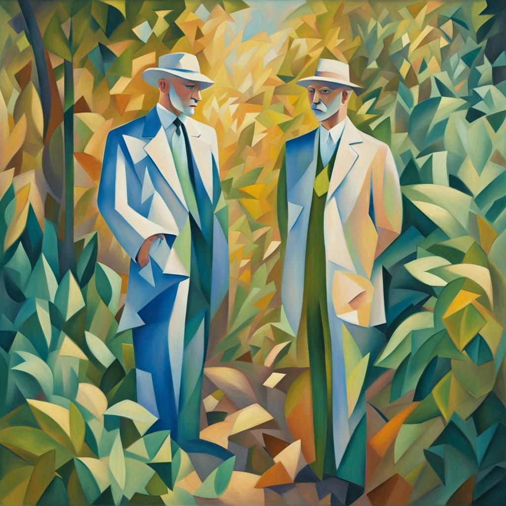 Cubist Impressionism: A Garden Dreamscape in Oil Paint