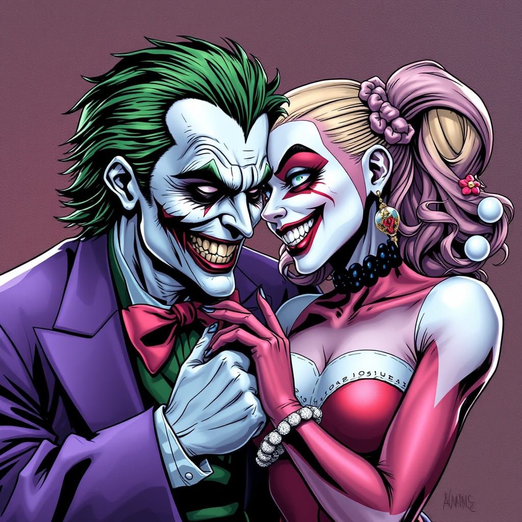 The Joker and Harley Quinn: Comic Book Art