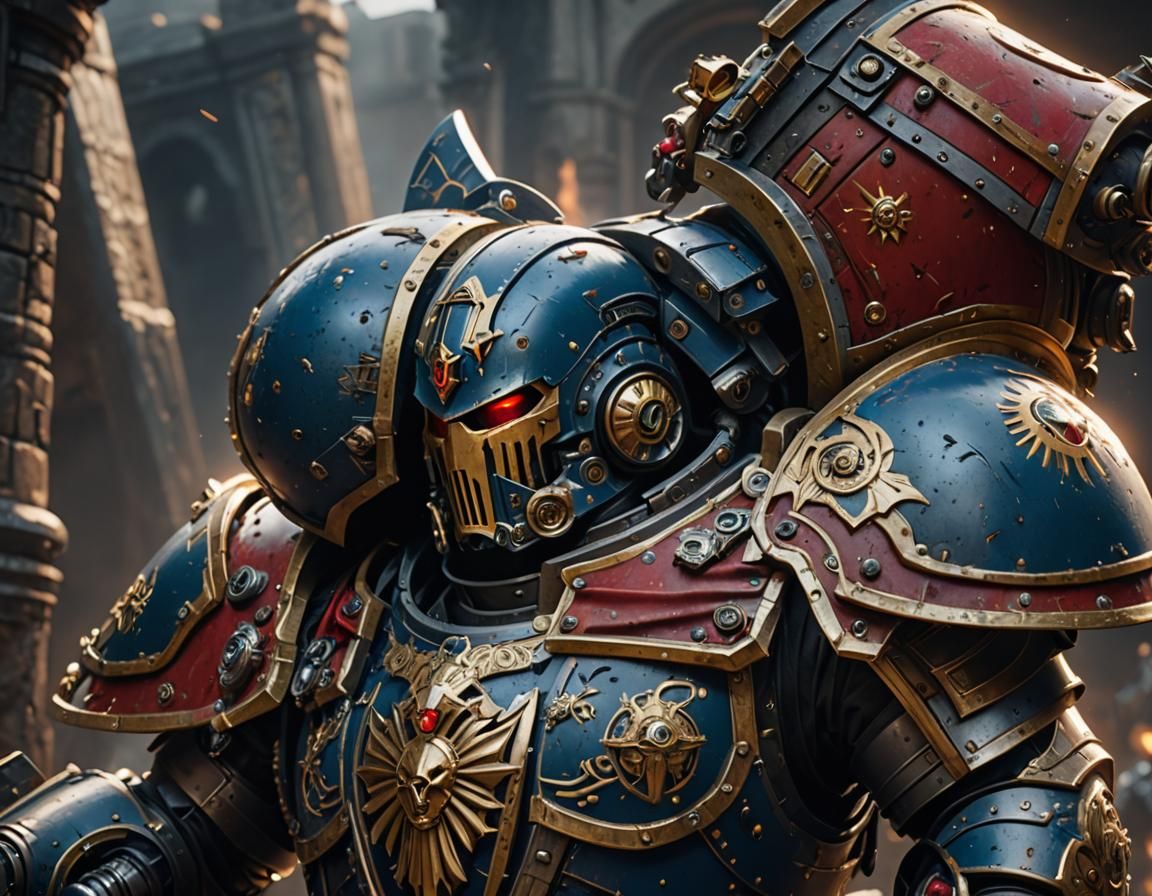 Warhammer 40K Armor Face: Detailed Matte Painting