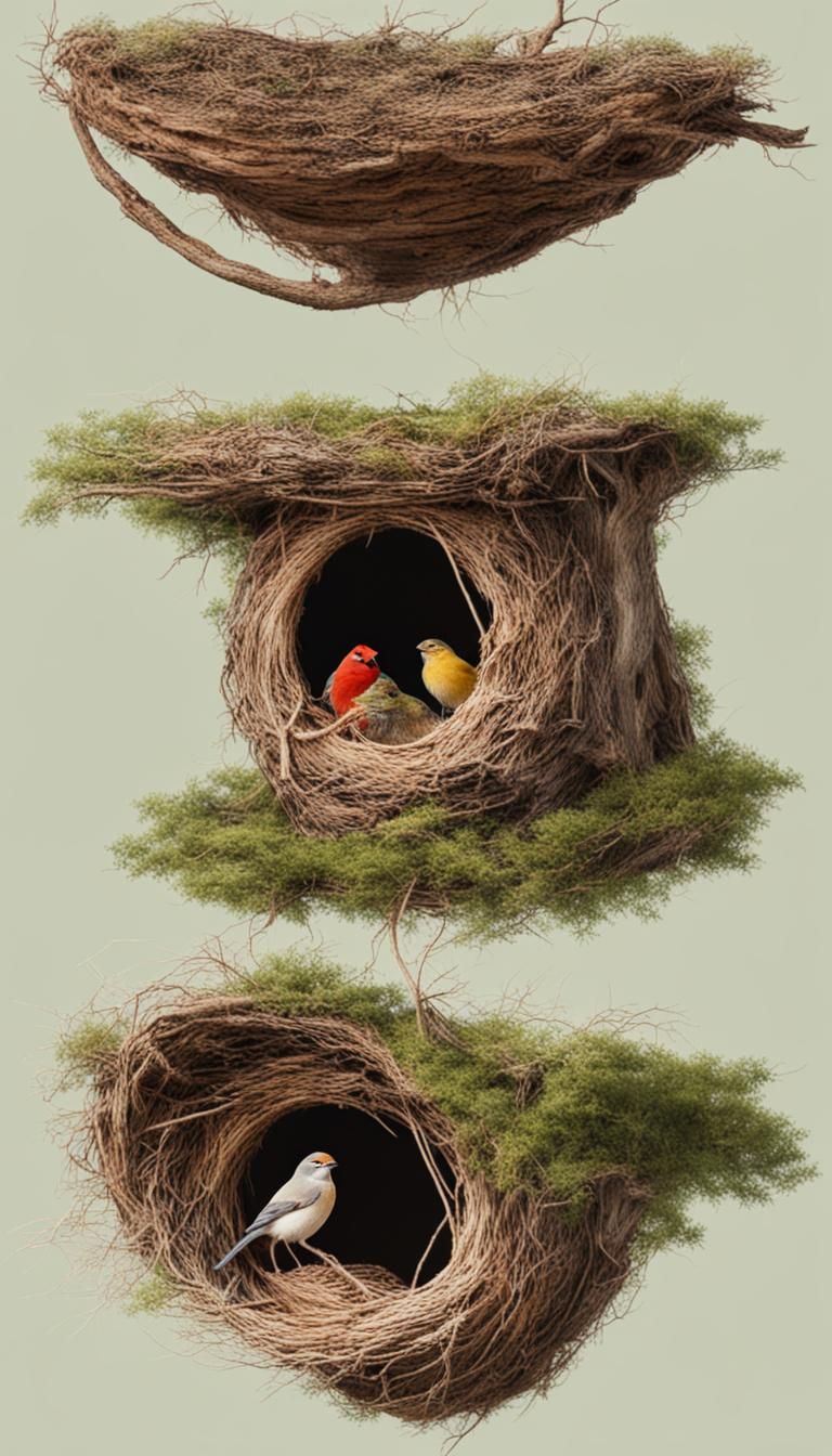 Comfortable Bird Nests in Vivid Detail